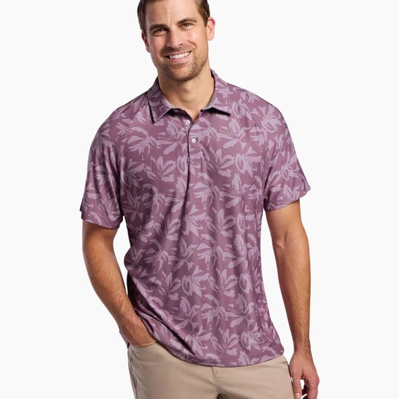 Public Rec Other - Public Rec Purple Floral Golf Shirt